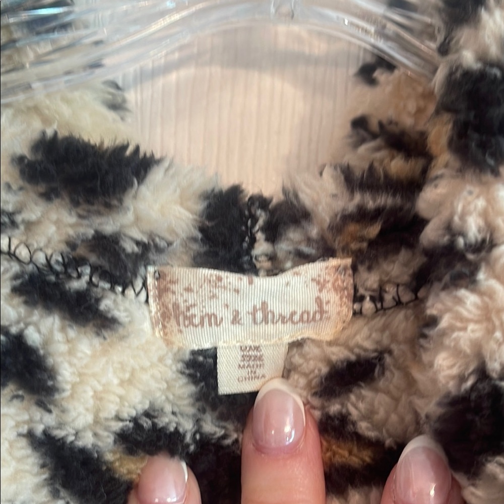 Hem & Thread Animal Print Faux Fur Jacket - Picture 2 of 3